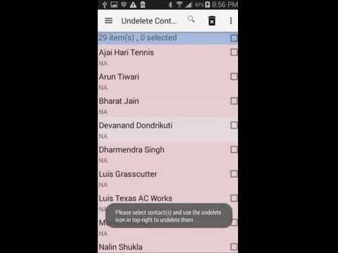 Undelete and Backup Contacts Video