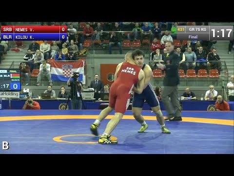 GOLD GR - 75 kg: Viktor NEMES (SRB) df. Kazbek KILOU (BLR), 2-1
