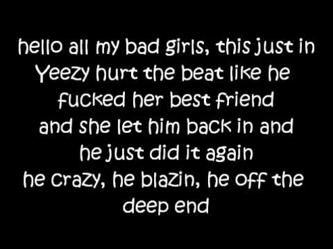 Nicki Minaj - Blazin feat. Kanye West lyrics on screen