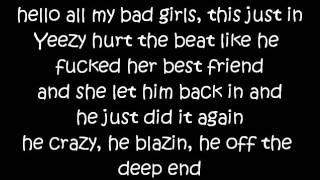 Nicki Minaj - Blazin feat. Kanye West lyrics on screen