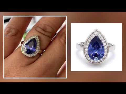 New Arrival Pear Shaped Ring In Blue Sapphire