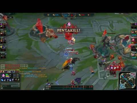 Kennen 1v5 Penta Kill | LEAGUE OF LEGENDS | 1000 AP ONE SHOT CARRIED MY TEAM