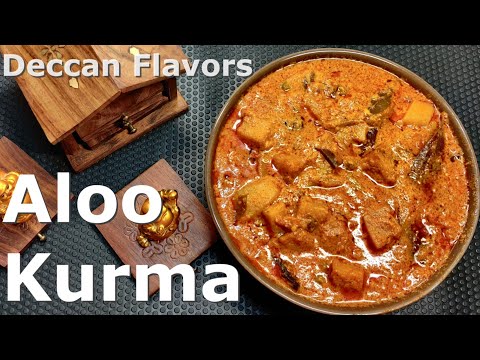 Aloo Kurma Recipe | Potato Kurma Recipe | Side Dish for Roti Rice Chapati Recipe| Deccan Flavors