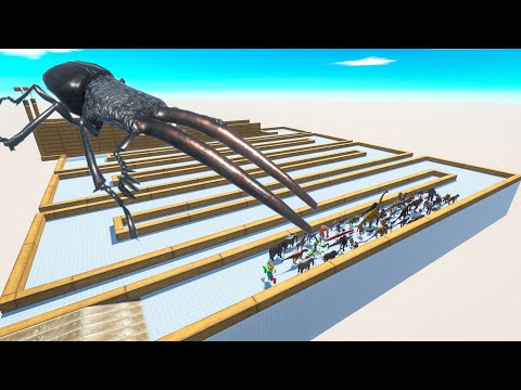 Escape From Giant Stag Beetle - Last Survivor - Zigzag Course | Animal Revolt Battle Simulator