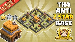 Town hall 4(Th4) Base | Town hall 4(Th4) Farming/Trophy/Pushing/War Base | Coc Th4 Base (Link) 2023