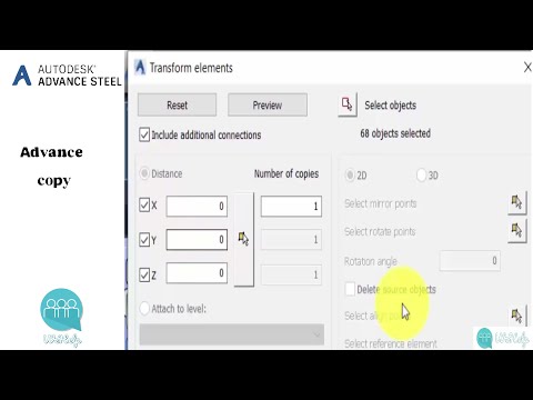Copying a steel connection in Autodesk Advance Steel 2021