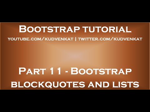 Bootstrap blockquotes and lists