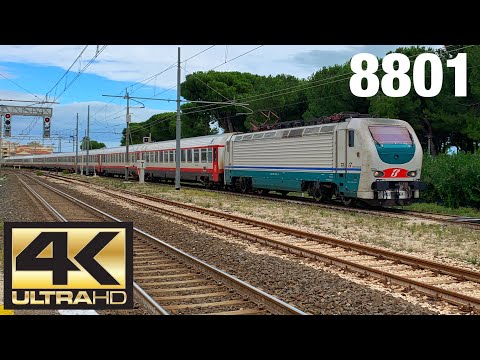 Il FRECCIABIANCA sfreccia a 160km/h nella STAZIONE di PINETO [4K]