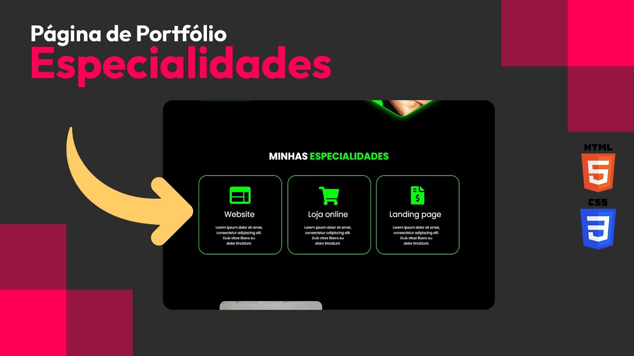 Como criar Portfólio com HTML e CSS - Pt. 03/08 - Especialidades