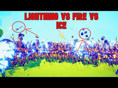 TABS - Lightning vs Fire vs Ice - Every Unit Elemental Fight
