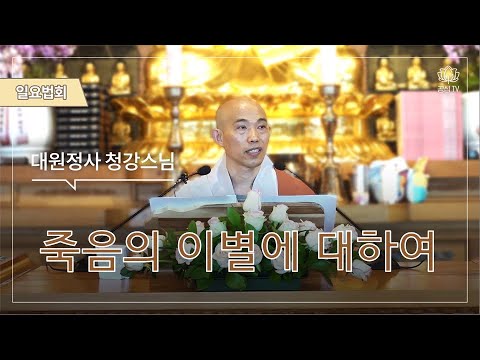죽음의 이별을 지혜롭게 대처하는방법(대원정사 주지 청강스님)