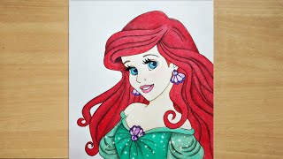 How to draw Disney Princess - Ariel  step by step 