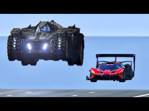 Bugatti Bolide GTR vs Batmobile Arkham Knight - Drag Race