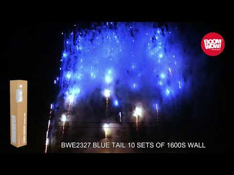 12mm roman candle barrage blue tail 10 set of 160s at once, low noise fireworks display BWE2327 WALL