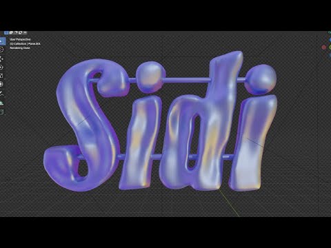 CHROME TYPE WAVY 3d text in blender (tutorial)