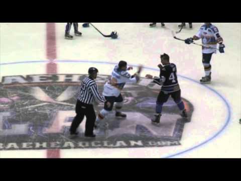 Ryan Watt vs Steven McAlpine EIHL fight 20-10-12