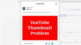 How to make big YouTube thumbnail on Facebook post