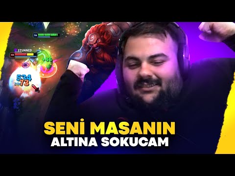 Riven'i masanın altına sokan Gragas
