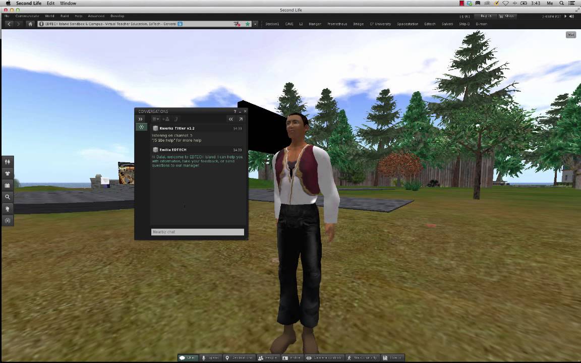 Second Life Menu and Icons