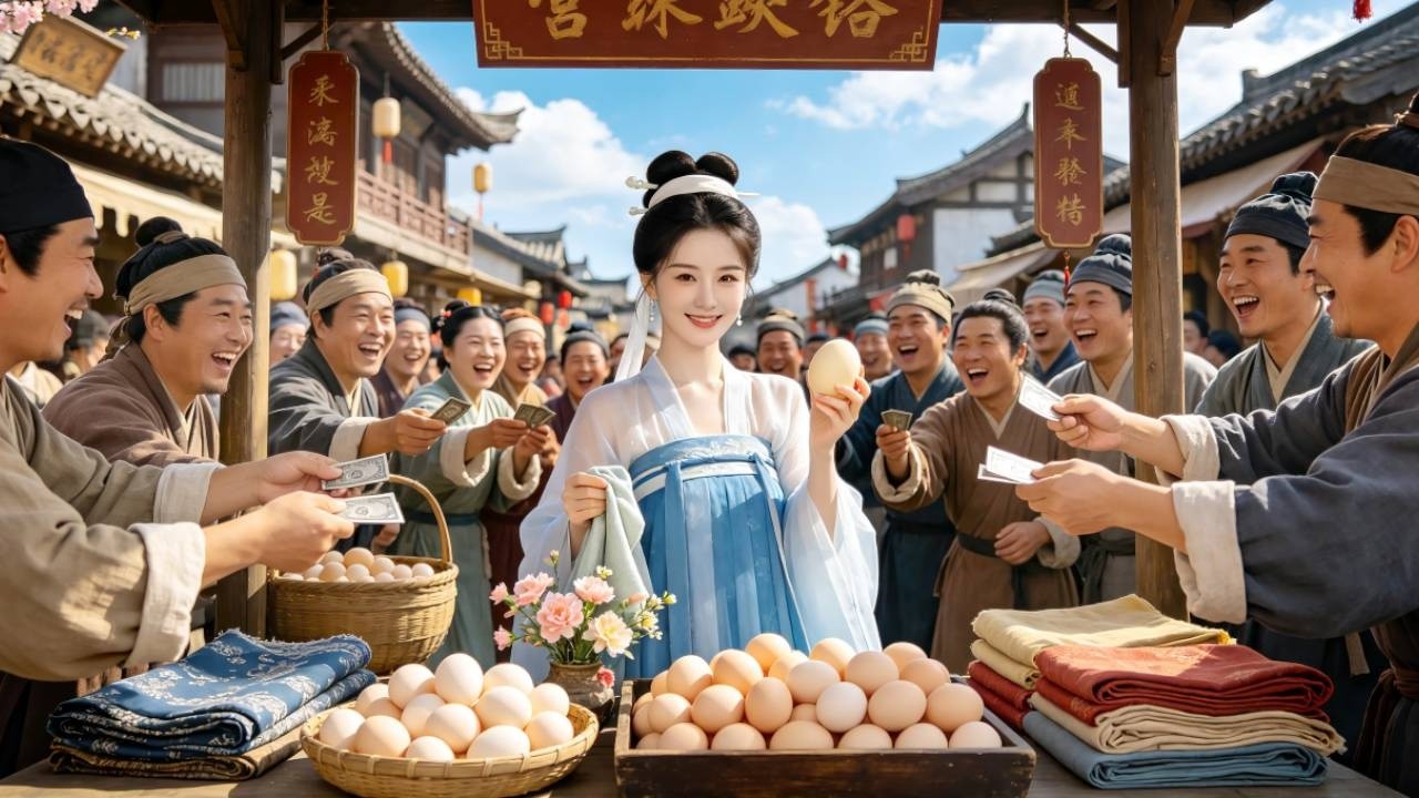 女大學生意外穿越荒年窮小妹，怎料她靠現代知識開蛋舖，賣絲綢帶鄰全家迅速暴富，全村吃土的年代她們大口吃肉！#穿越#熱門短劇