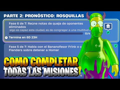 COMO COMPLETAR TODAS LAS MISIONES HISTORIA DE SPRINGFIELD PRONOSTICO ROSQUILLAS EN FORTNITE
