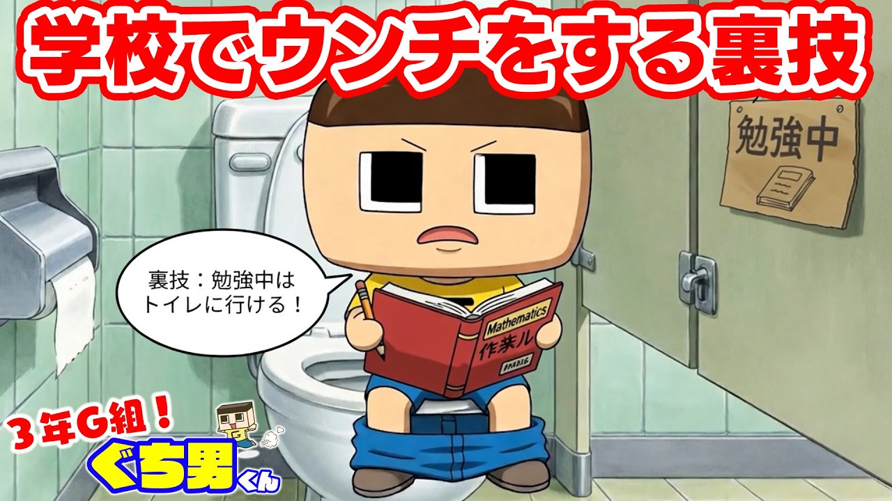 【アニメ】ぐちお、学校でウ〇チをする裏技４選【3年G組ぐち男くん】