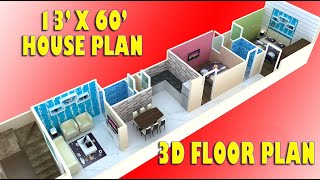 13x60 3D Interior Plan