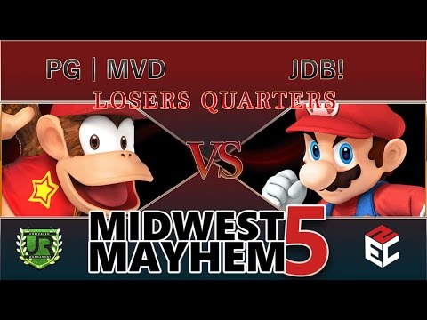 Midwest Mayhem 5 LOSERS QUARTERS - PG | MVD (Diddy Kong) vs JDB! (Mario, Captain Falcon)