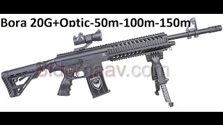 50-100-150 m Güllə atışları, yivsiz karabin Bora 20+optika+ patron "Qartal"
