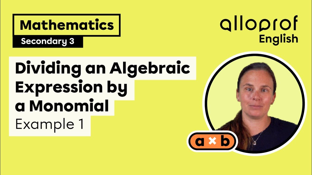 Dividing an Algebraic Expression by a Monomial - Example 1
