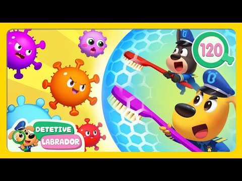 Esvoca Escova 🦷🪥 Bons Hábitos do Detetive Labrador 🔍 Desenhos Animados