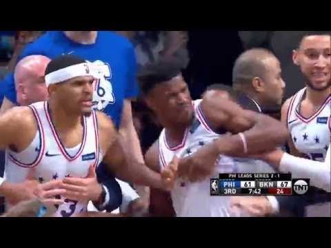 Jared Dudley FIGHTS 76ers!   Butler and Dudley EJECTED!   76ers vs Nets   2019 NBA Playoffs