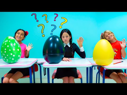 Nastya ve Çarşamba okulda Paskalya partisinin tadını çıkarıyorlar - Çocuklar için Paskalya videosu