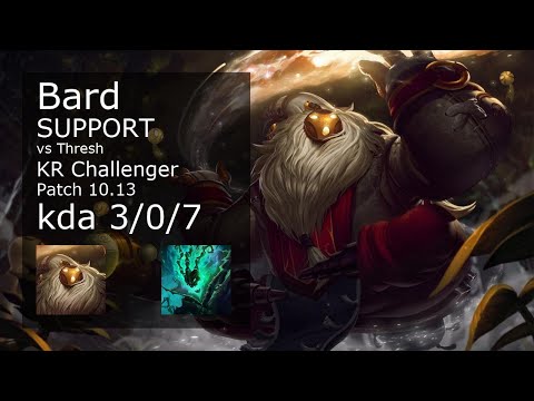 Bard Support & Aphelios vs Thresh & Ezreal - KR Challenger 3/0/7 Patch 10.13 // [롤] 바드 vs 쓰레쉬 서폿