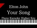 【Piano Karaoke Instrumental】Your Song / Elton John【Higher Key】