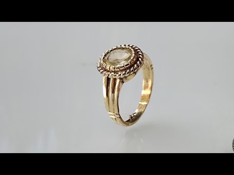 How make brass ring with stone | ring making process step by step - pukhraj ring making 