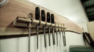 Make a solid Chisel/screwdriver Holder - JWS podcast (tool storage)
