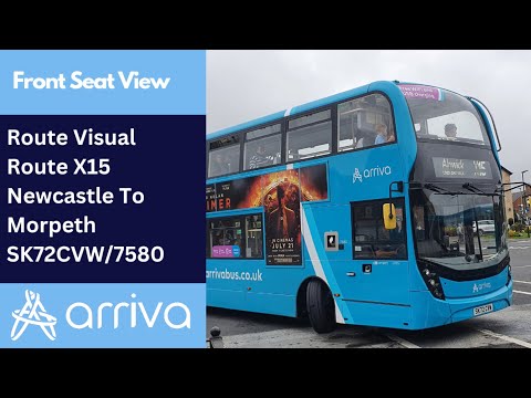 Route Visual | Arriva Northumbria Bus Route X15 - Newcastle To Morpeth | SK72CVW/7580