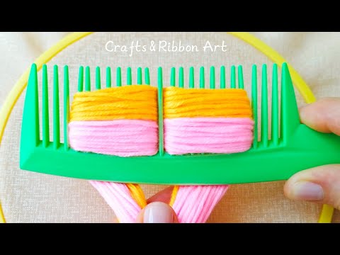 It's so Beautiful 💖🌟 I Made It with Yarn Using a Comb - Amazing Flower Craft Idea - You will Love It