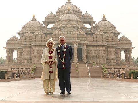HRH The Prince of Wales and HRH The Duchess of Cornwall Visit Swaminarayan Akshardham, Delhi, India