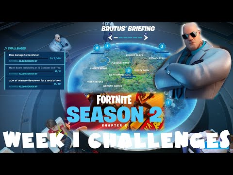 (Chapter 2) ALL Week 1 Challenges Guide - Season 2 - Fortnite Battle Royale (Brutus Briefing Pt 1)