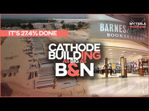 Giga Texas Cathode Plant is as big as a Barnes & Noble and it's 27.7% done