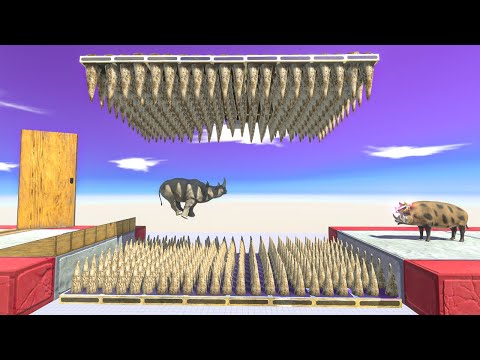 RUN, JUMP AND CAREFUL with AERIAL SPIKE TRAP - Animal Revolt Battle Simulator