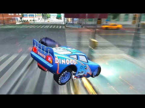 GTA 4 Crazy Lightning McQueen Dinoco Car Crashes Compilation Ep. 11 | GTA IV Real Car Crashes