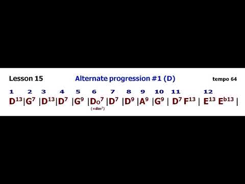 John Ganapes: Lesson 15 - Alternate progression #1(D) backing track