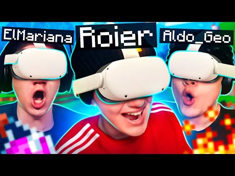 MINECRAFT BUT IN VIRTUAL REALITY WITH MARIANA AND ALDO !!  -Roier
