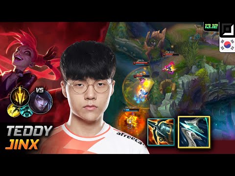 Teddy Jinx Adc Build Galeforce Lethal Tempo - LOL KR Challenger Patch 13.12