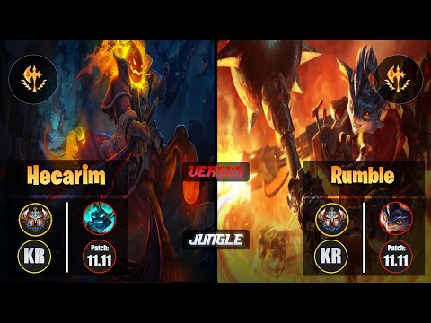 Challenger HECARIM [Conqueror] (Jungle) VS  RUMBLE - Challenger KR Patch 11.11