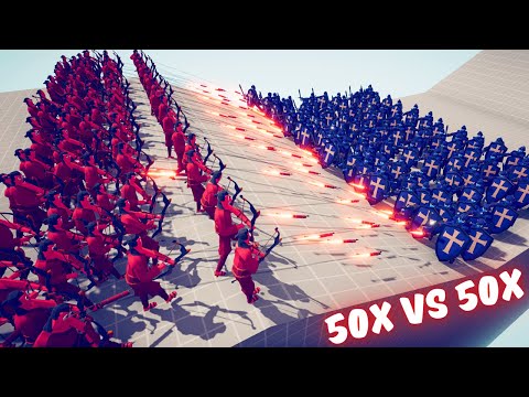 50x SHIELD UNITS vs 50x RANGED UNITS - Tournament | Totally Accurate Battle Simulator TABS