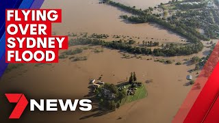 Flooded Sydney suburbs filmed from the 7NEWS helicopter - Tuesday 23rd March 2021 | 7NEWS